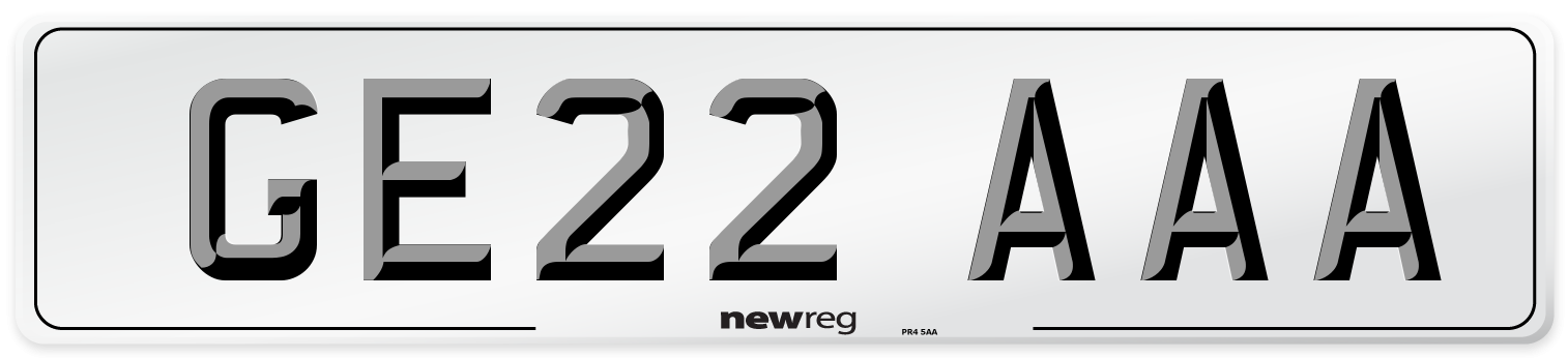 GE22 AAA Number Plate from New Reg